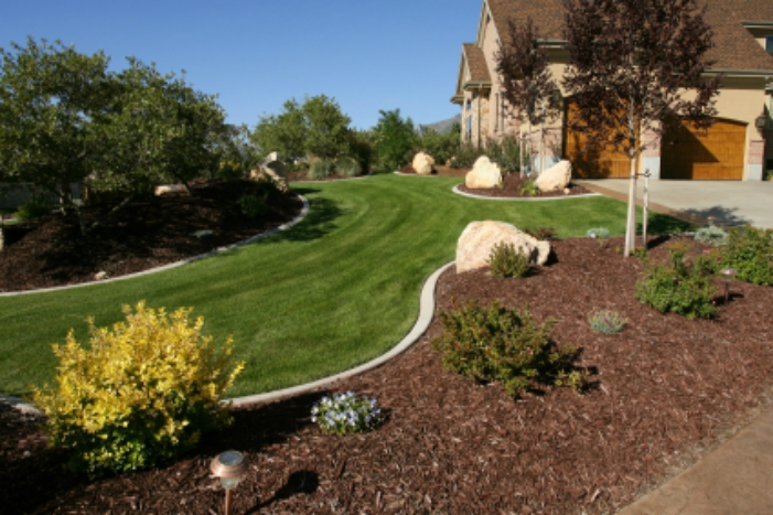 Professional landscaping and mulch bed installation in the DMV area